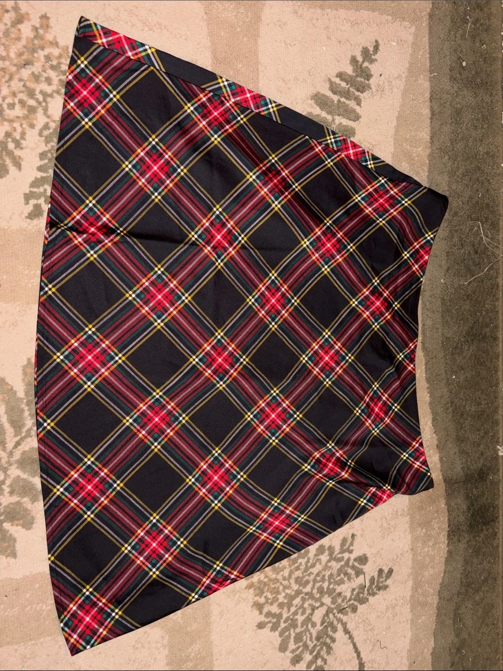 J. Crew Navy Plaid A-Line Skirt with Red and Yellow Tartan